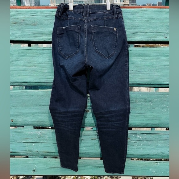 bebe Dark Distressed Ankle Jeans - Picture 2 of 5